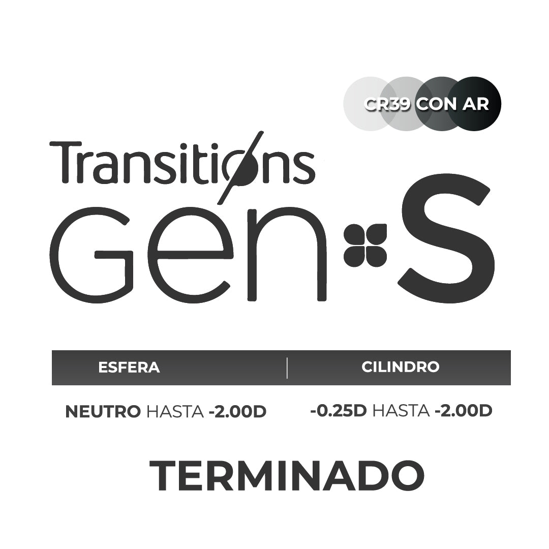 Transitions Gen S Gris  - CR39 Terminado